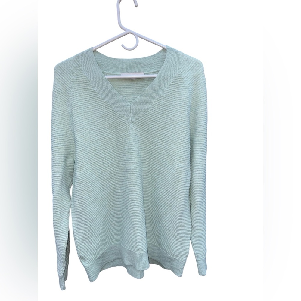LOFT Light‎ Green V-Neck Sweater